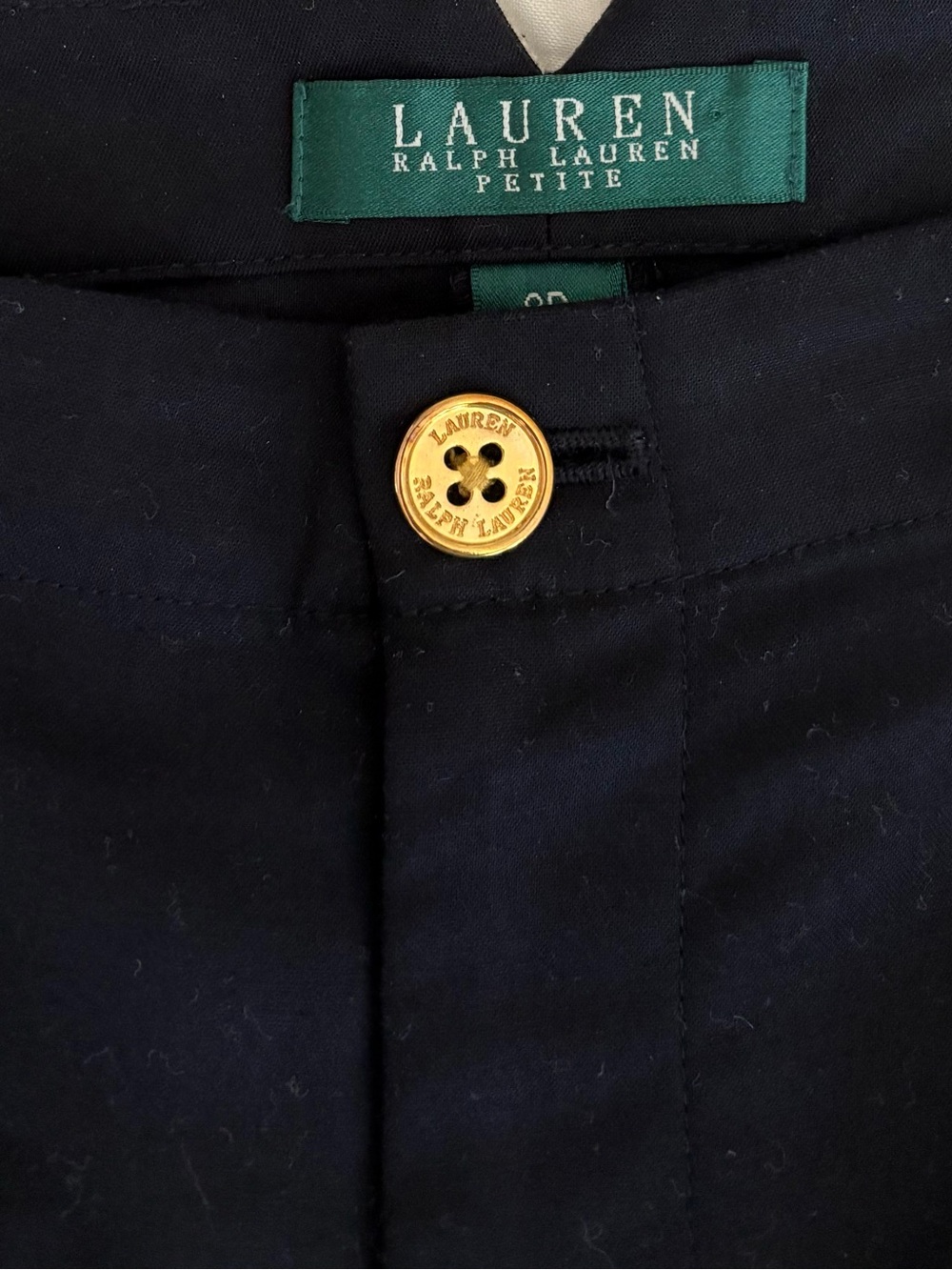 Ralph Lauren Black Wide Leg Pants with Gold Buttons Front and Back / Size 8 P